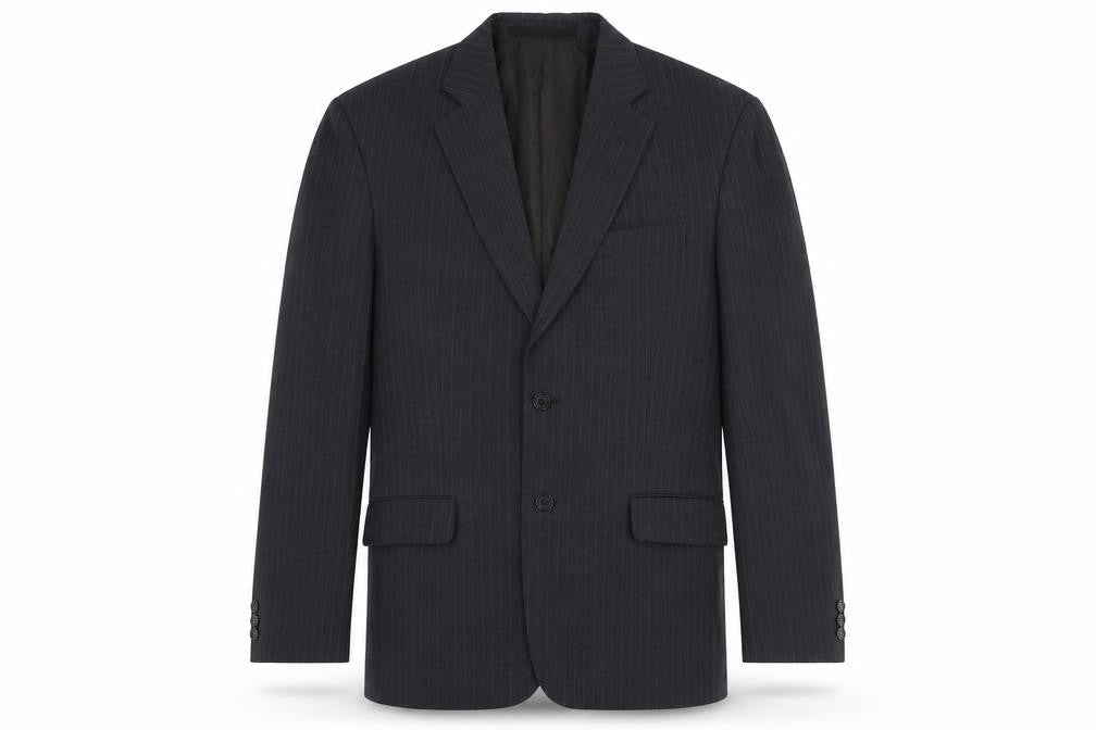 Marks & Spencer Grey Men's Blazer, Size 38R, Striped