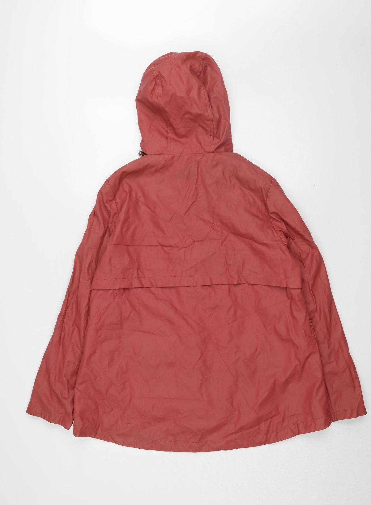 Back view of Dunnes Women's Red Waterproof Rain Coat, size 12
