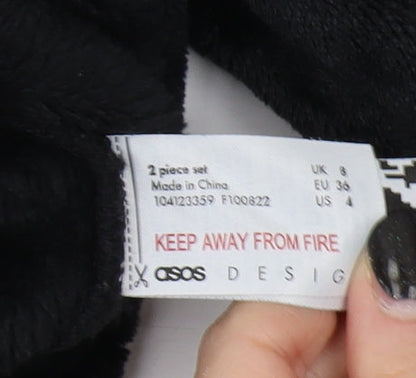 Close-up detail of ASOS Women's Black Pullover Sweatshirt, size 8
