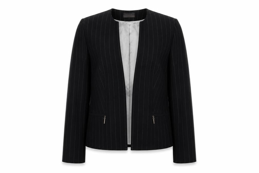 Principles Women's Black Pinstripe Blazer Size 14