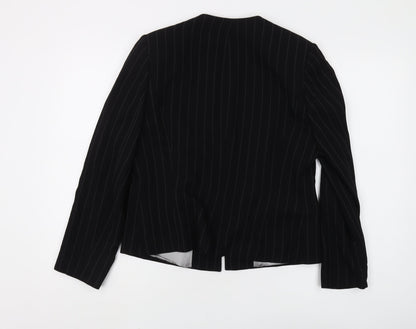Back view of Principles Women's Black Pinstripe Blazer, size 14