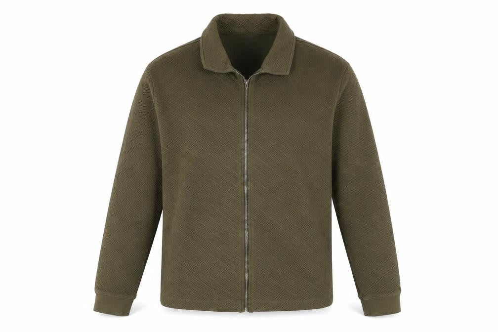 River Island Men's Green Full Zip Collared Sweatshirt L