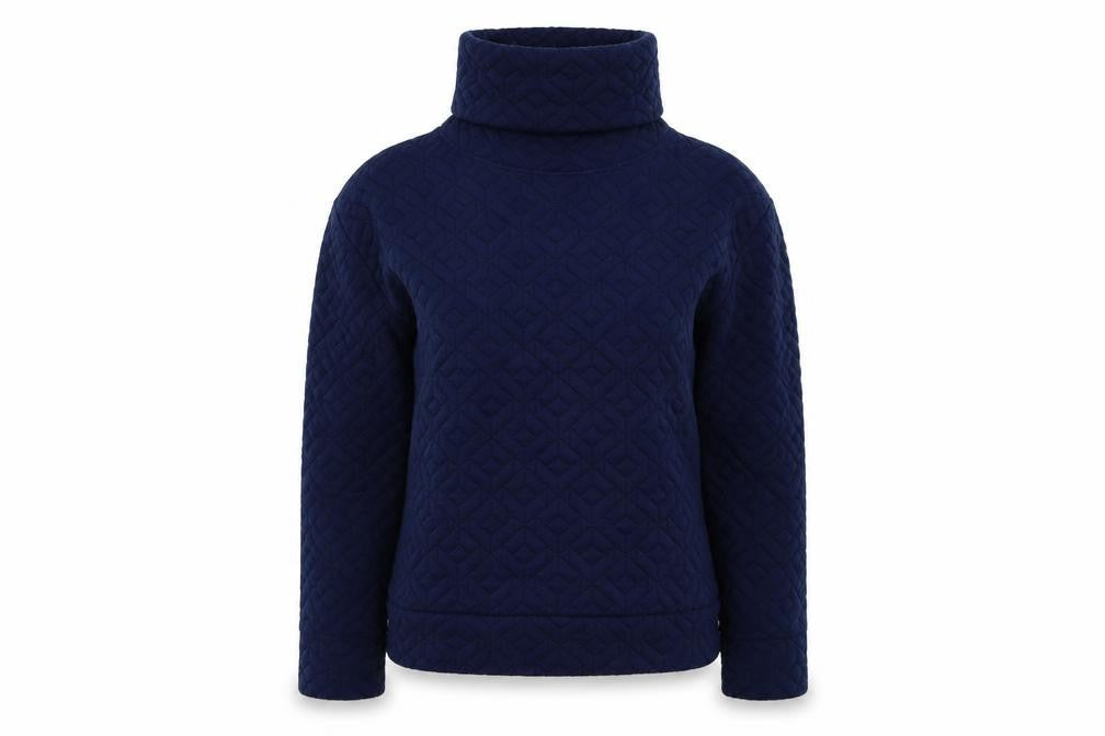 GapFit Women's Blue Geometric Mock Neck Sweatshirt XS