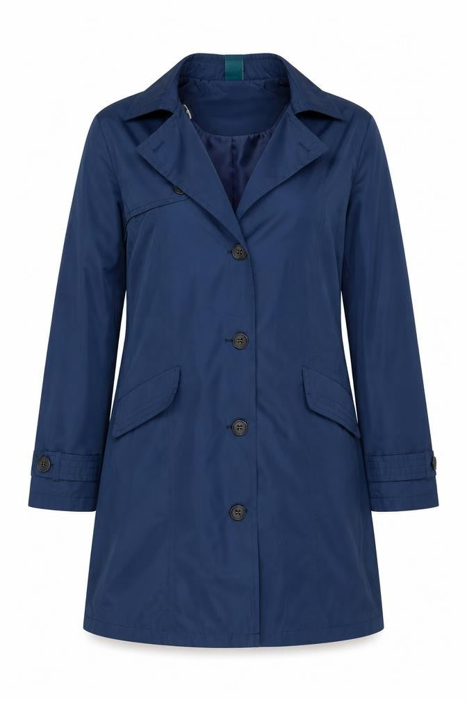 Amber Women's Blue Mid-Length Overcoat - Size 14