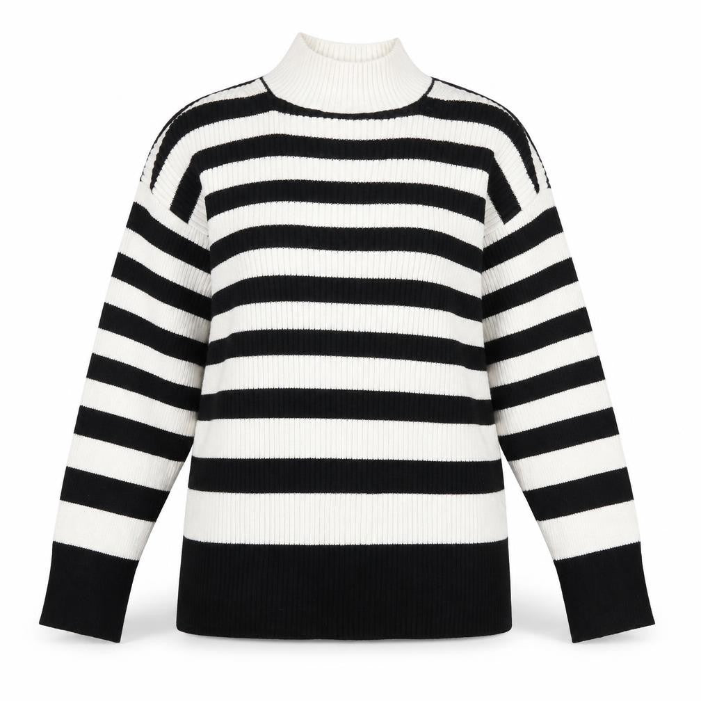 Marks & Spencer Women's Black Striped Pullover M