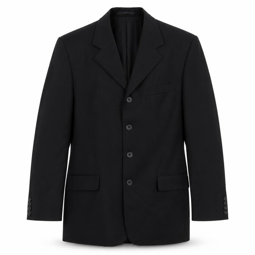 Revere Men's Black Blazer, Regular Fit, Size 38R