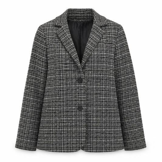 Marks & Spencer Women's Black Plaid Suit Jacket