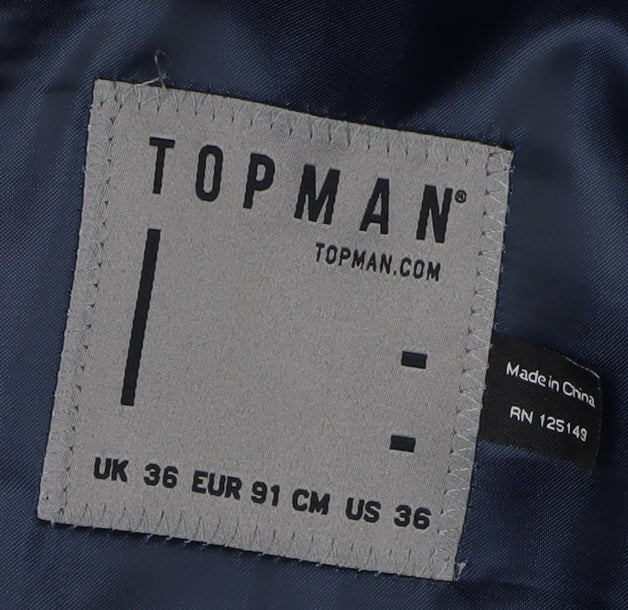 Topman Men's Blue Slim Blazer UK 36 Viscose Blend