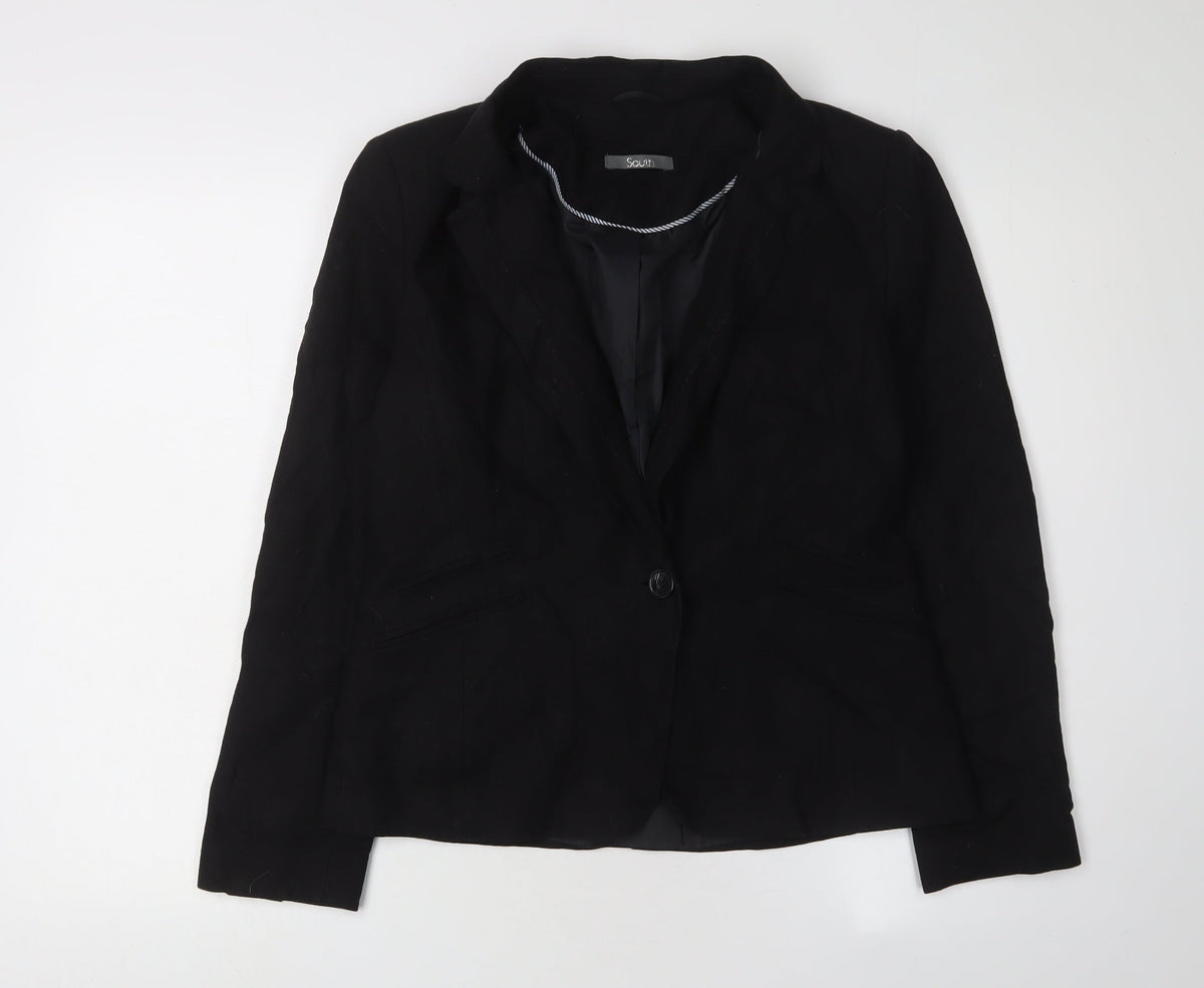 South Women's Black Blazer, Size 12, Workwear Chic