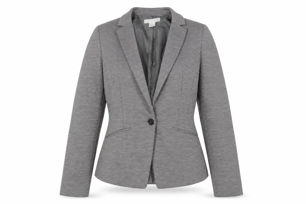 H&M Women's Grey Regular Blazer, Size 4, Business Casual