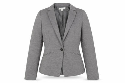 H&M Women's Grey Regular Blazer, Size 4, Business Casual