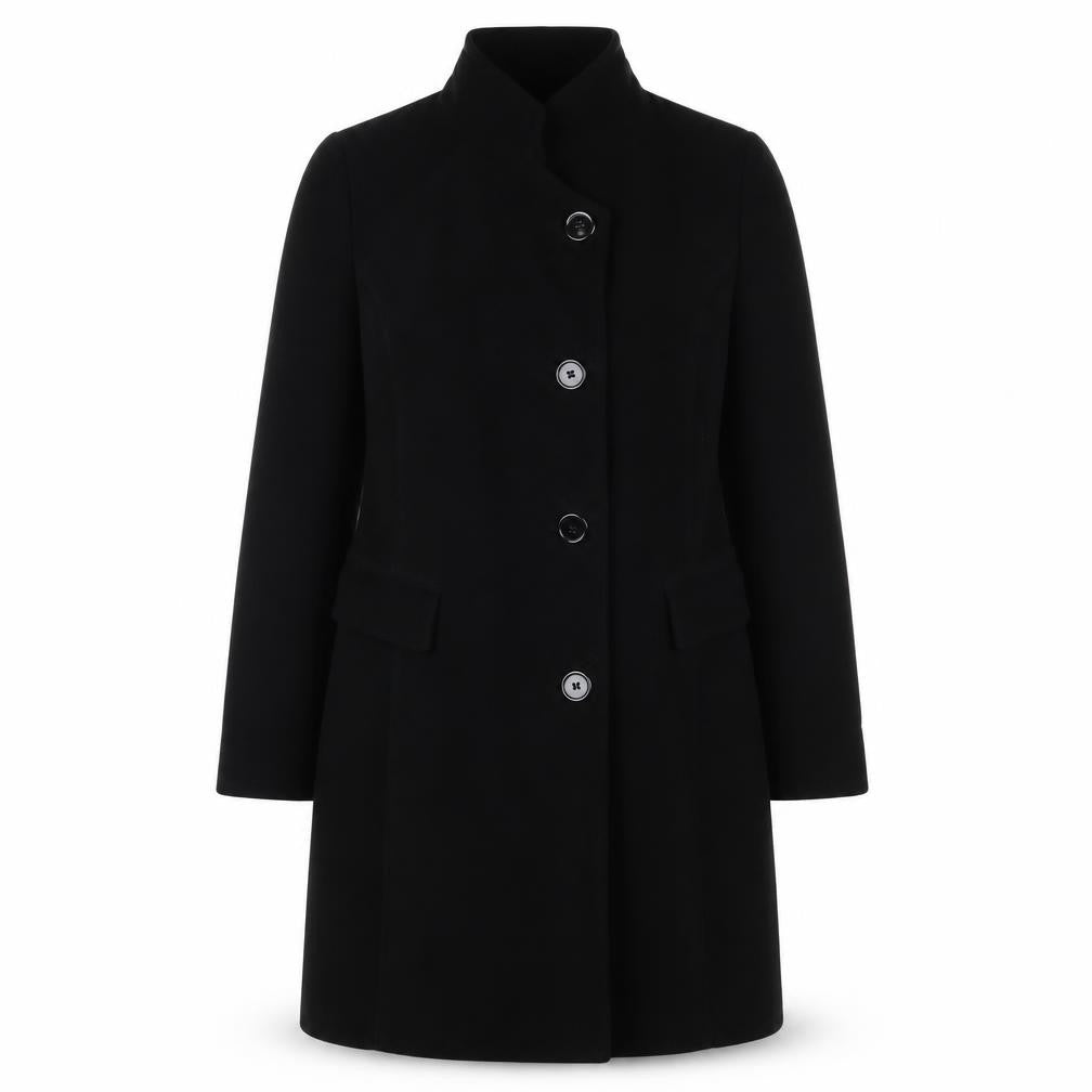 Peggy Page Women's Black Overcoat Cotton Size 12