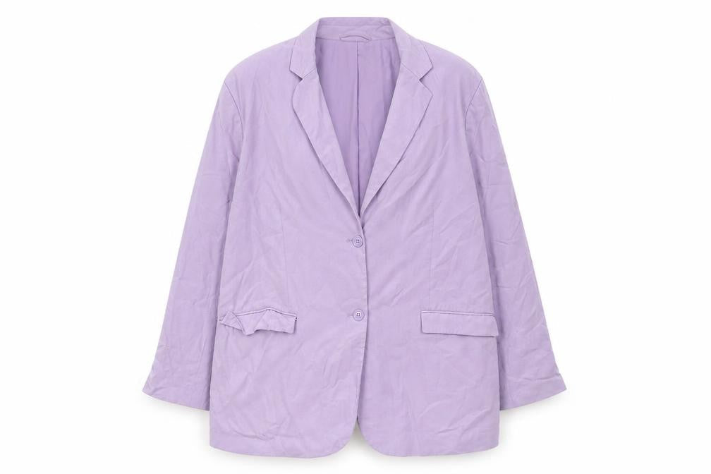 Monki Women Purple Blazer L Woven Suit Jacket