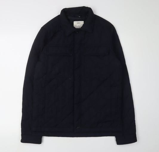 Marks and Spencer Men's Blue Quilted Jacket S