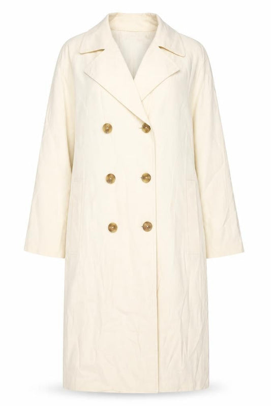 Zara Women's Ivory Trench Coat, Size 6, Classic Style
