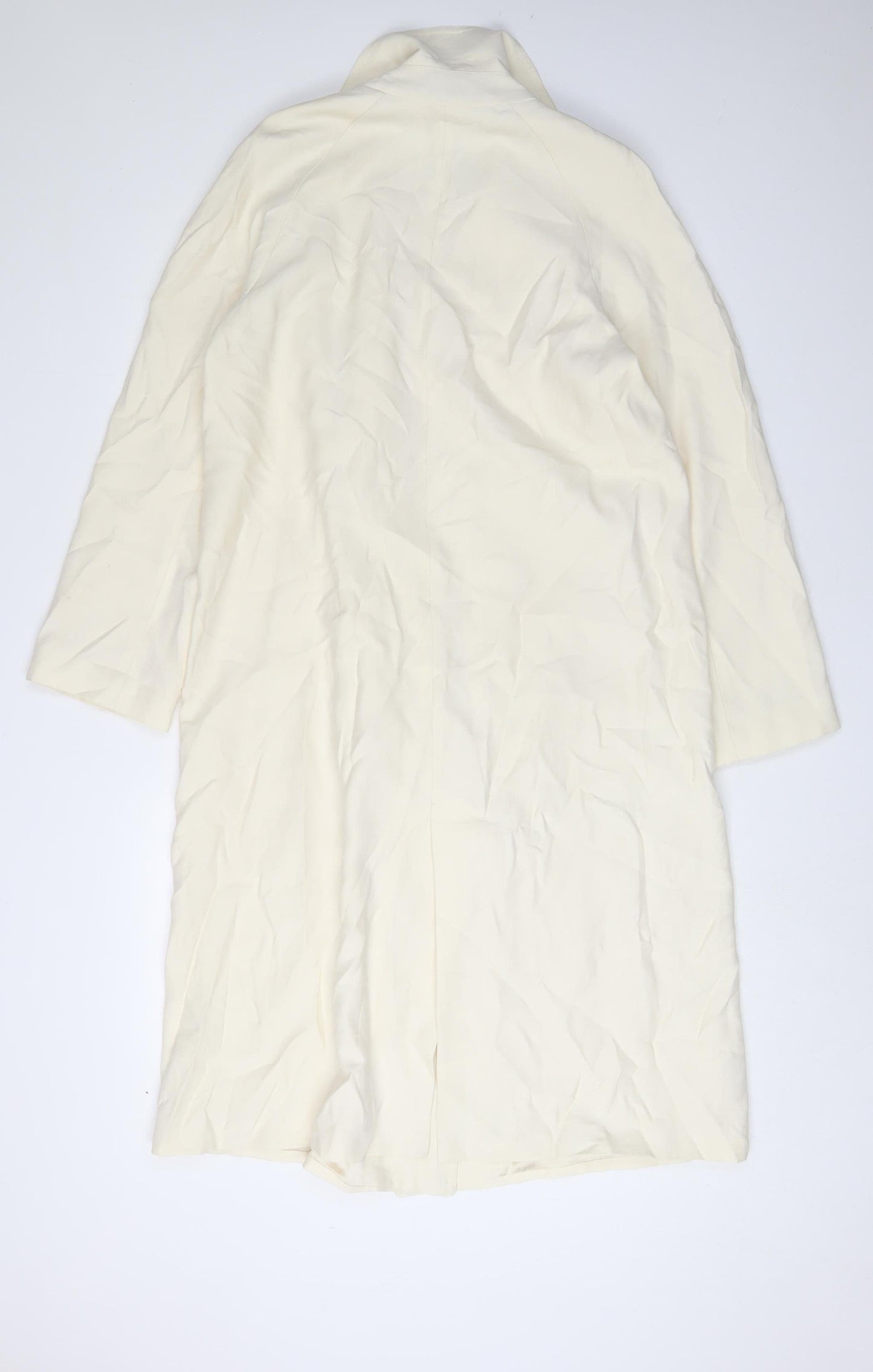 Zara Women's Ivory Trench Coat, Size 6, Classic Style