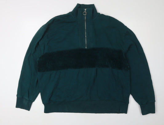 Topman Unisex Green Oversized Sweatshirt XL