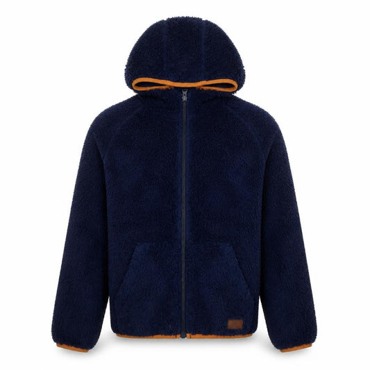 Front view of Hi Gear boys’ blue hooded fleece jacket, size 11