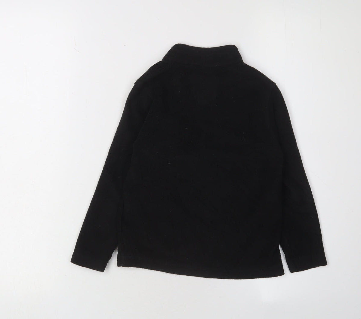 Back view of Regatta boys’ black fleece 1/4 zip sweatshirt, size 6-7