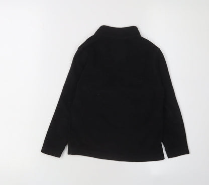 Back view of Regatta boys’ black fleece 1/4 zip sweatshirt, size 6-7