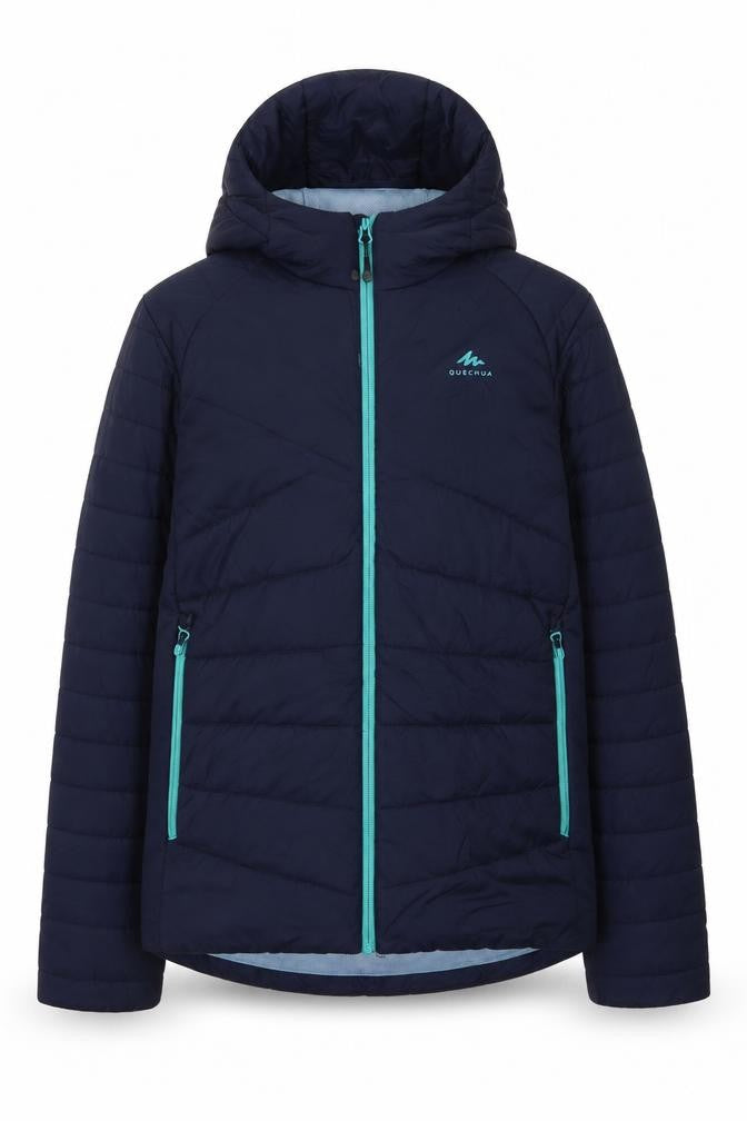 Decathlon Boys Blue Puffer Jacket, Size 14, Hooded Winter Outerwear