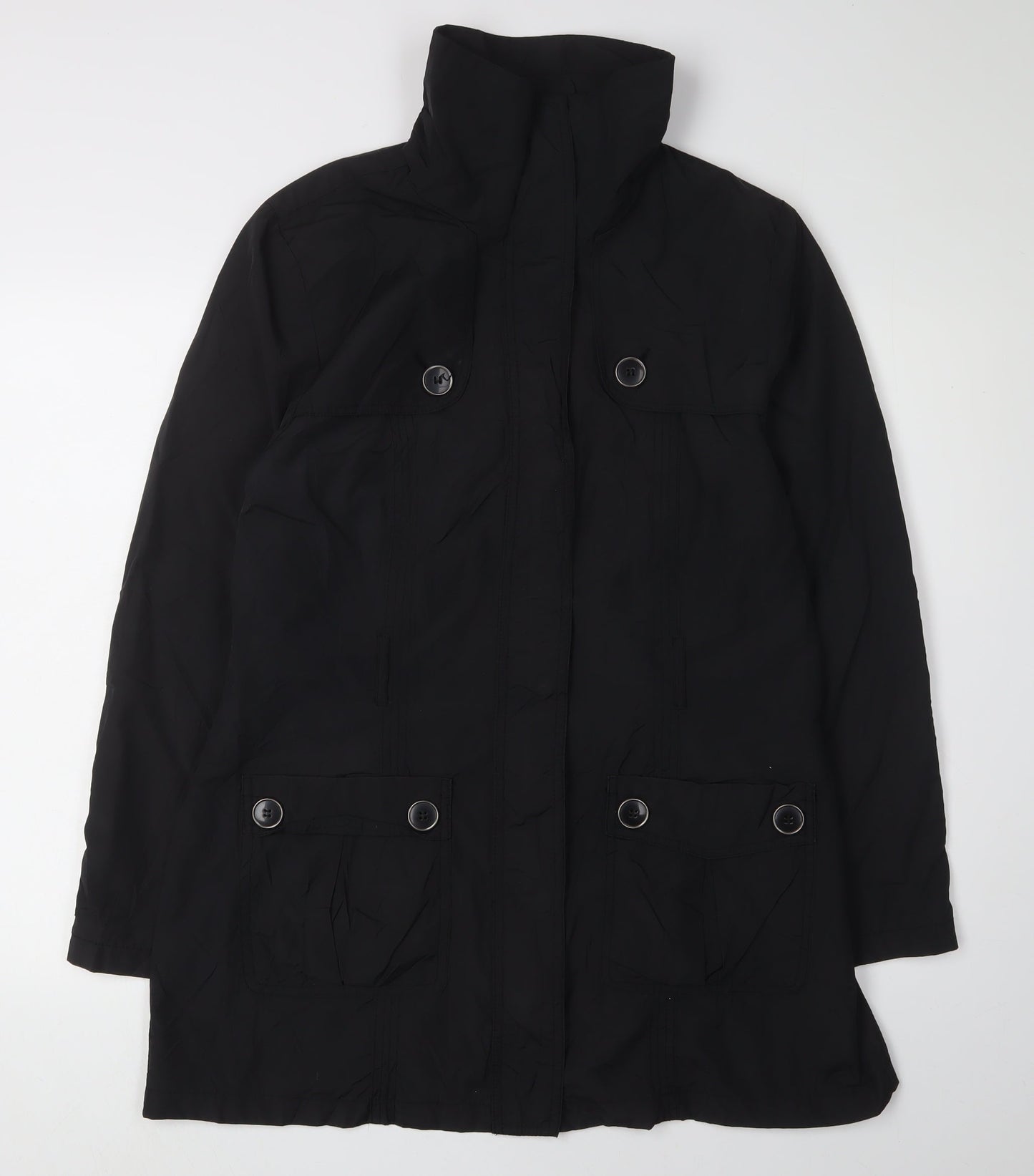 BHS Women's Black Long Overcoat Size 14