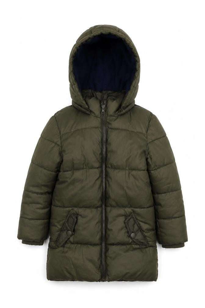 Lily & Dan Girls Green Puffer Jacket 3-4 Years, Winter Hooded