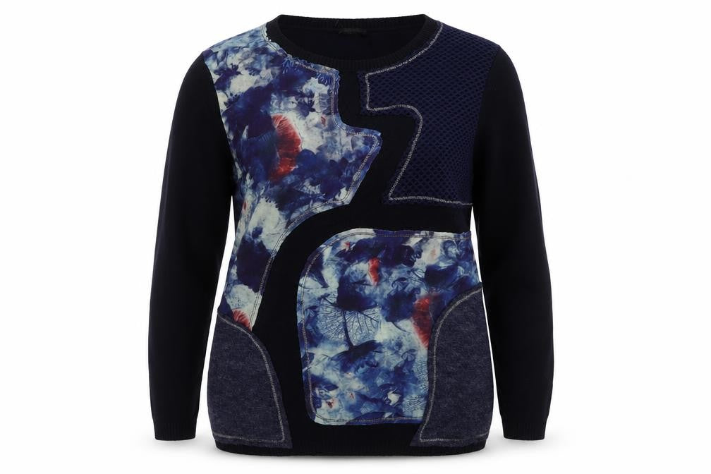 Casamia Women's Blue M Pullover Art Knit Jumper