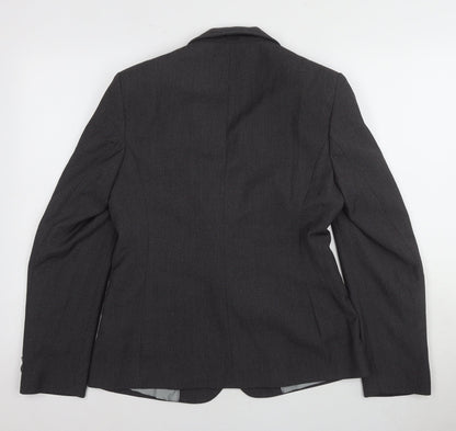 Marks & Spencer Women Grey Blazer Size 10 Regular Fit