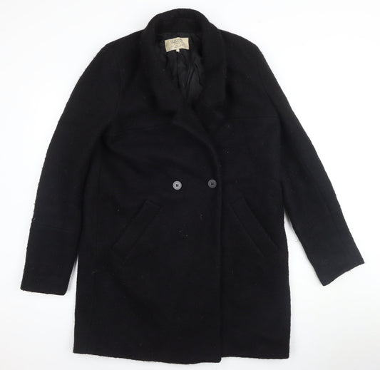Zara Black Women's Pea Coat, Size 2, Classic Style