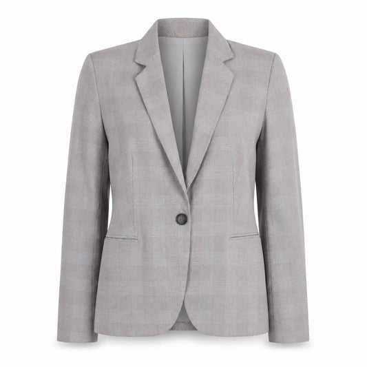 Zara Women's Grey Check Blazer, Size 10, Slim Fit