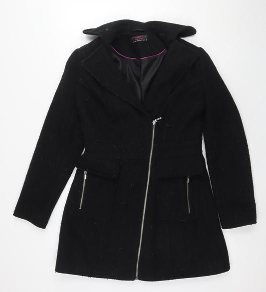 New Look Women's Black Mid-Length Coat Size 10