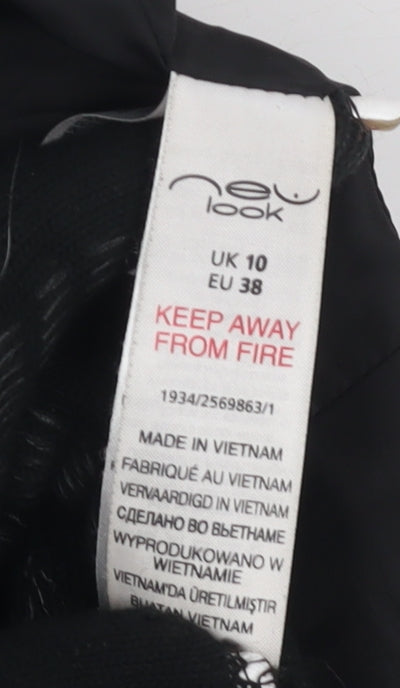 New Look Women's Black Mid-Length Coat Size 10