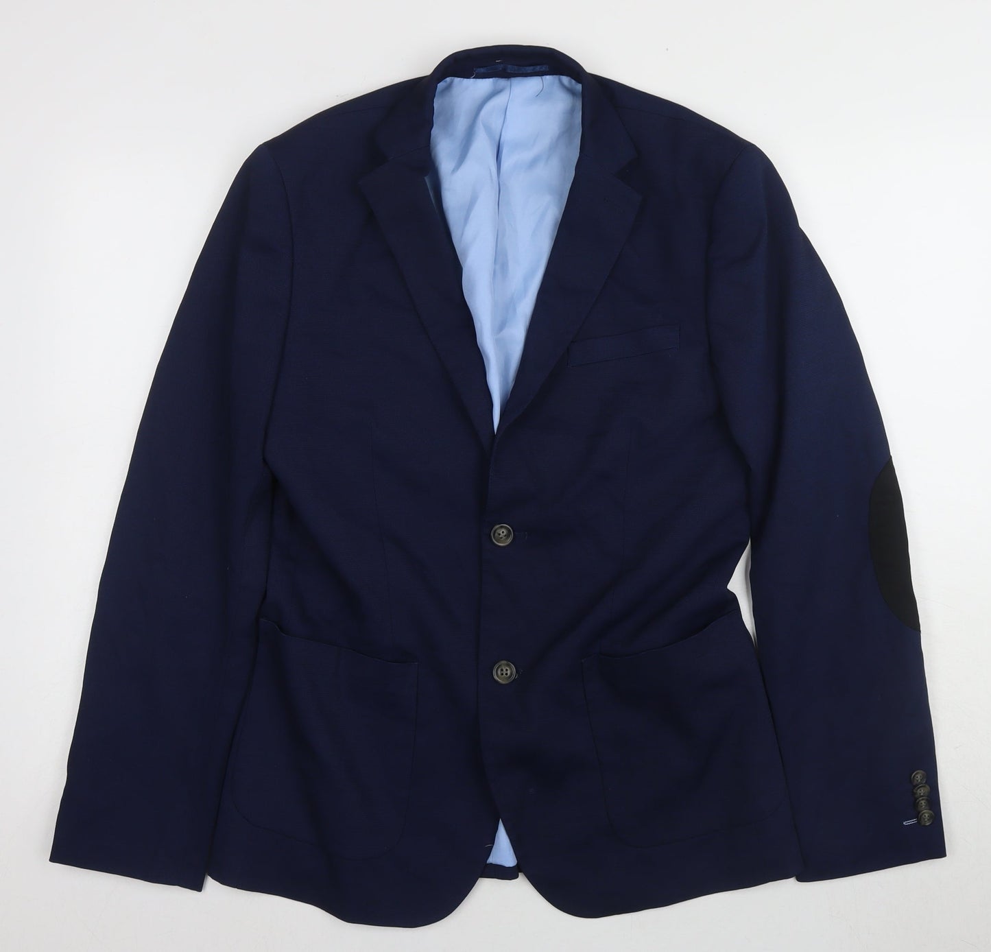 H&M Men's Blue Slim Fit Blazer, 38R, Notch Lapel