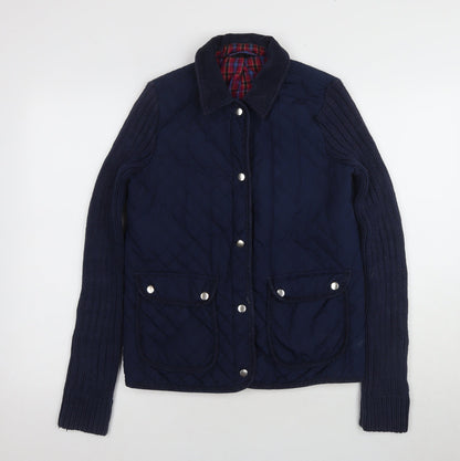 Topshop Women's Navy UK 10 Quilted Jacket