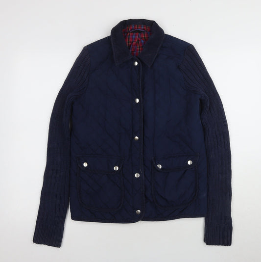 Topshop Women's Navy UK 10 Quilted Jacket