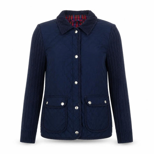 Topshop Women's Navy UK 10 Quilted Jacket