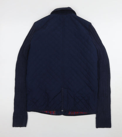 Topshop Women's Navy UK 10 Quilted Jacket