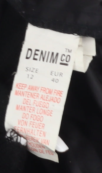 Denim Co Womens Black Size 12 Rain Coat Jacket
