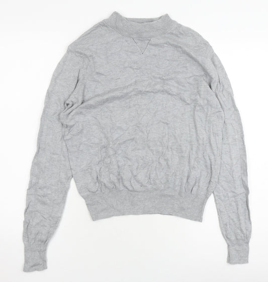 Warehouse Women's Grey Mock Neck Jumper Size 12