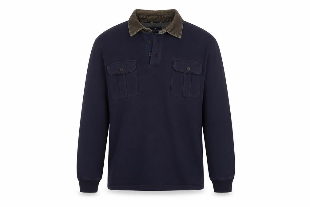 Marks and Spencer Men's Navy Long Sleeve Button-Up