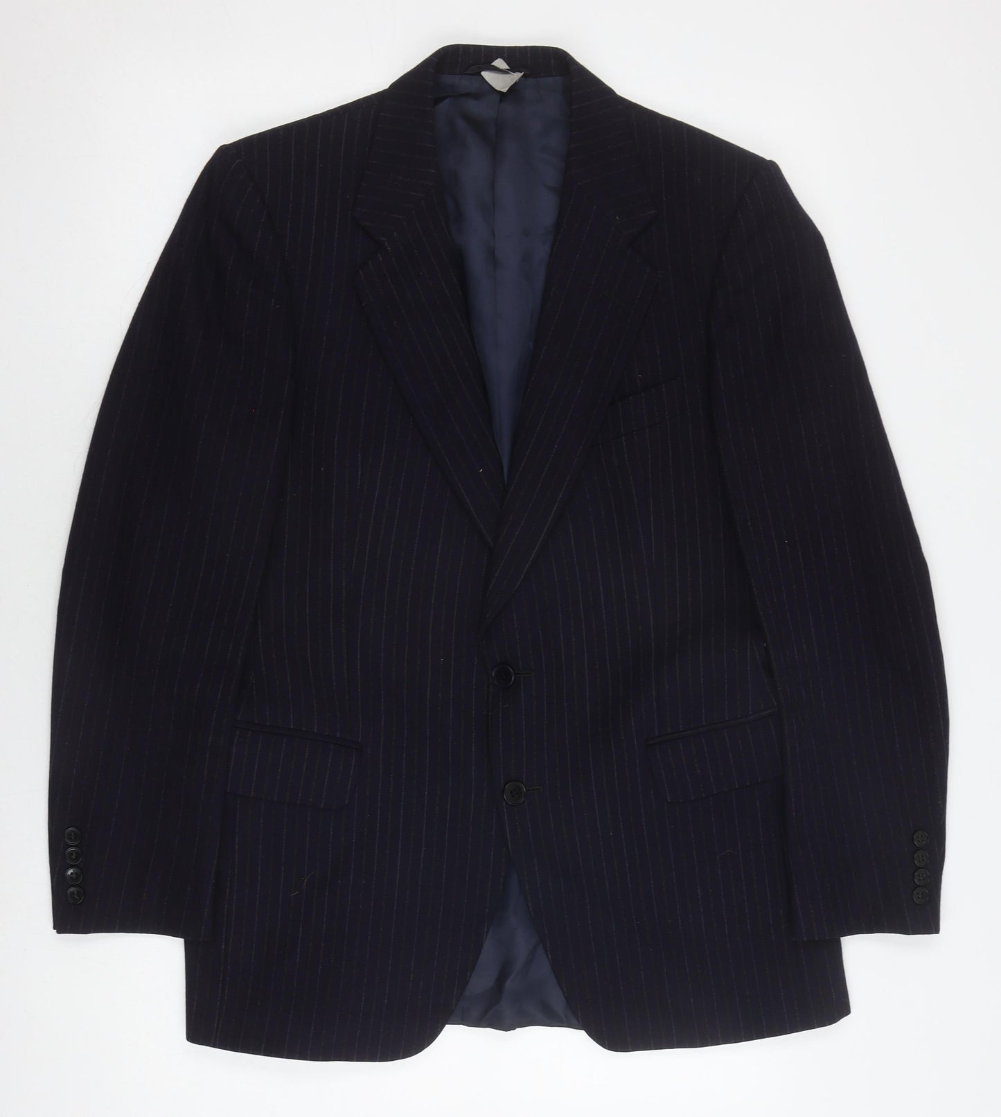 St Michael Men's Black Striped Wool Blazer 37-38R