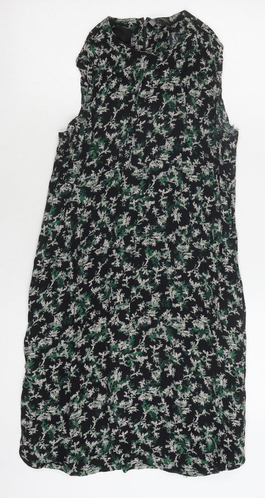 & Other Stories Women's Floral Black Shift Dress 12