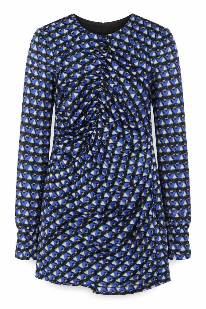 Zara Women's Blue Geometric Shift Dress, Size M