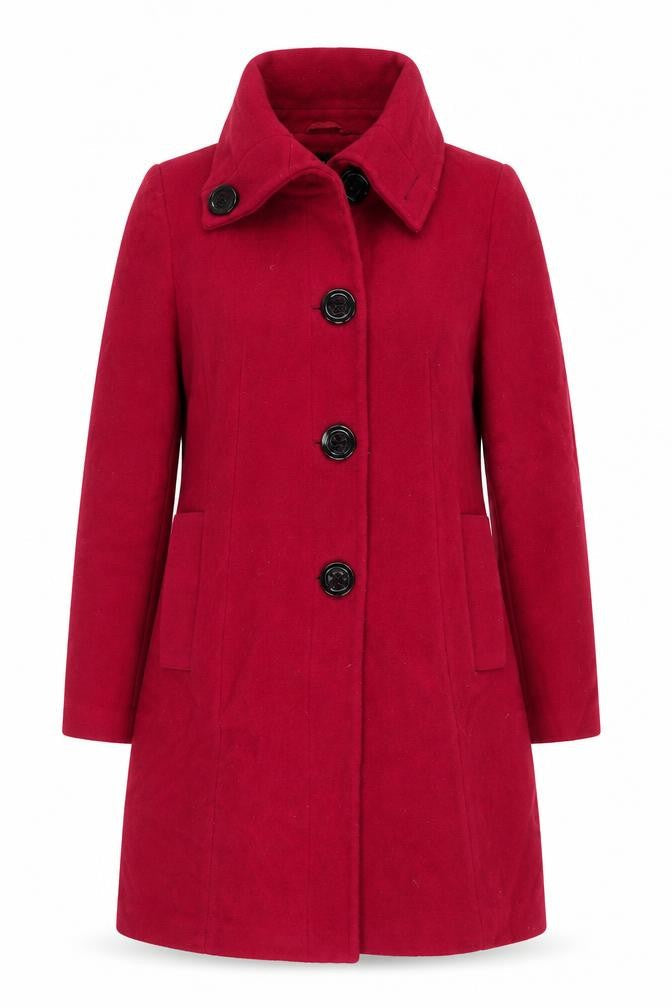 Modernist Women's Red Wool Blend Overcoat XS