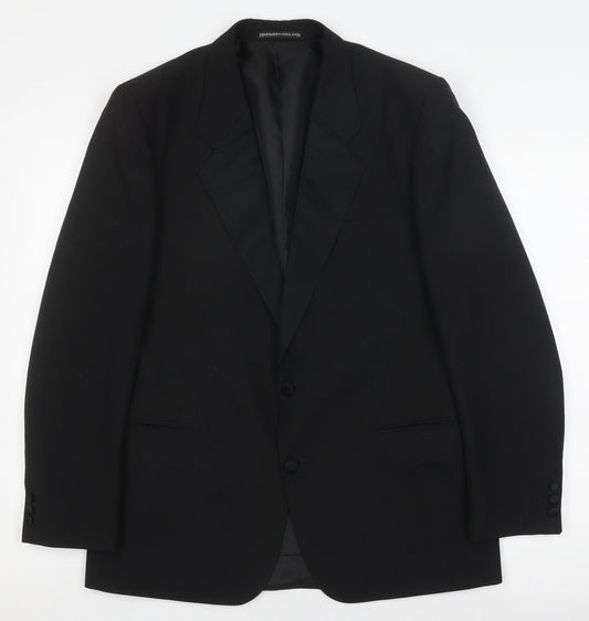 Harbarry of England Men's Black Blazer, Size 40R, Formal