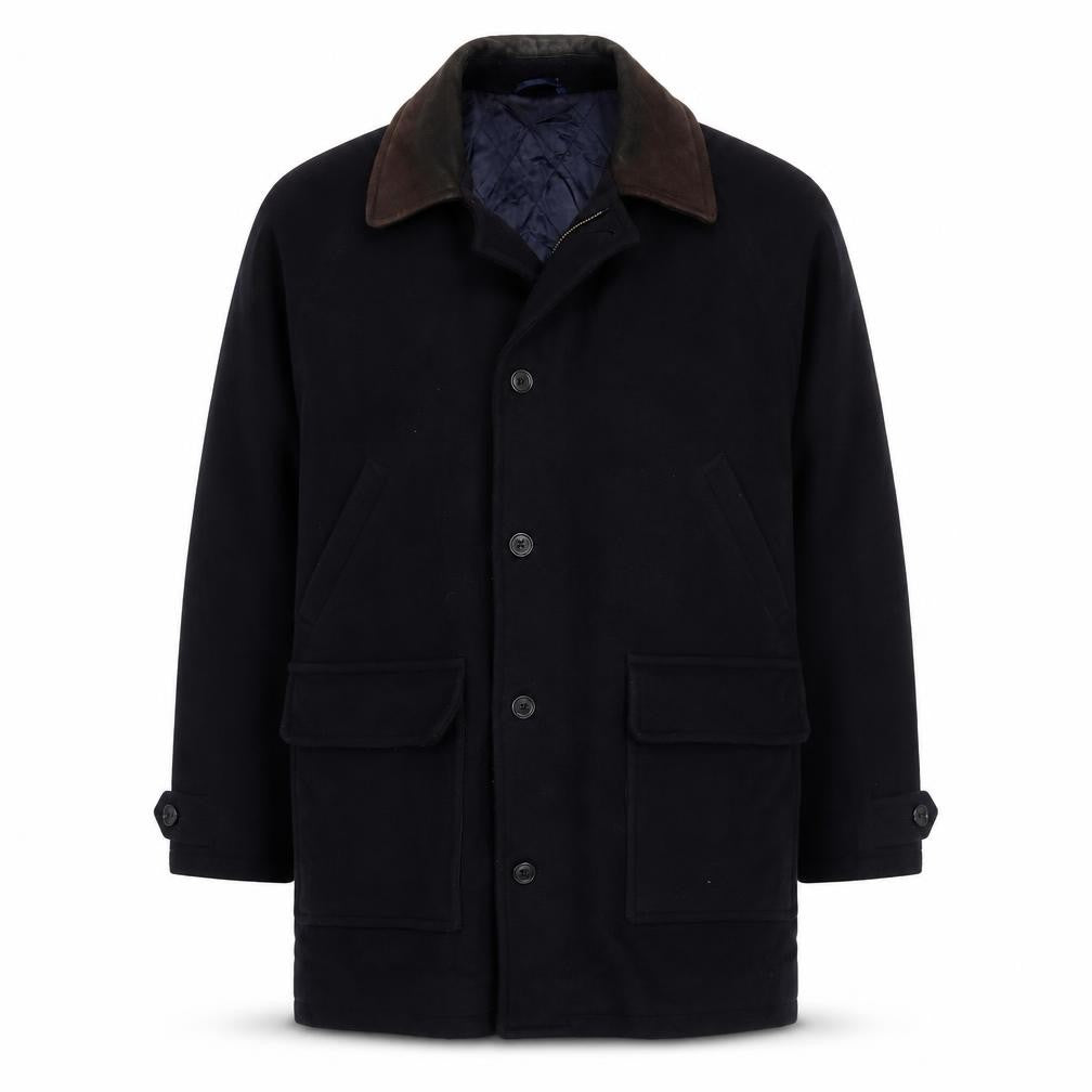 Fraser Menswear Blue Wool Cashmere Coat, Men's L