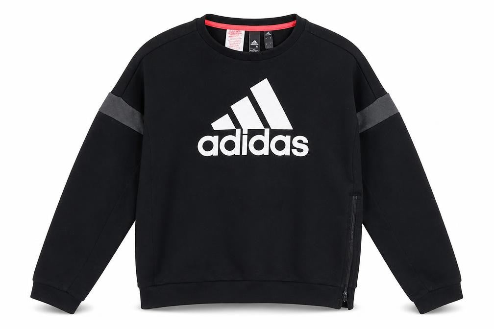 Adidas Boys Black Logo Pullover Top 11-12Y Casual