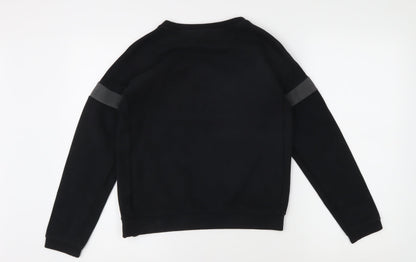 Back view of Adidas boys’ black logo pullover top 11-12y casual