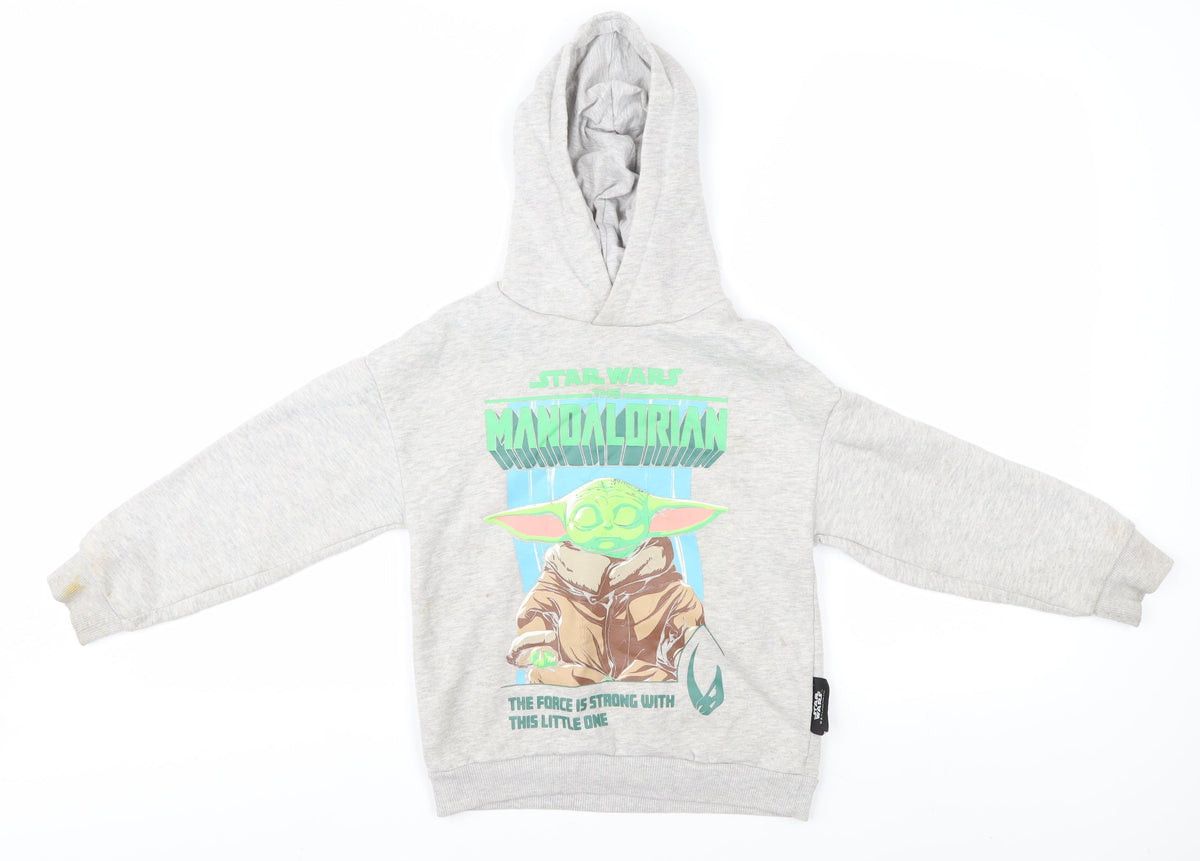 Star Wars Boys Grey Yoda Hoodie 7-8 Years Pullover